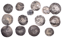 Elizabeth I, Second issue, Penny, mm. cross-crosslet, 0.50g/1h (N 1998; S 2558);, Third issue, Threepence, 1565, mm....