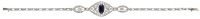 An early 20th century sapphire and diamond bracelet, the latticework frontispiece of foliate design, set with a...