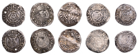 James I, Second coinage, Halfgroats (2), mm. tun, 0.95g/2h, mm. trefoil, 0.98g/11h (S 2660); together with other...