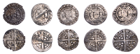Edward III, Pre-treaty coinage, class F/G mule, London, mm. crown on obv., annulet in second quarter of rev.,...
