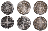Edward I, Pennies (2), class 2b, London, reversed ns both sides, 1.35g/12h, class 3g, Lincoln, 1.38g/12h (N 1015,...