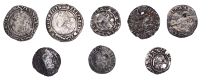 Henry VIII, Posthumous coinage, Halfgroat, Southwark, mm. E (on rev. only), pierced cross stops, et for z, open...