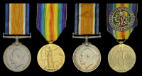 Pair: Private A. Chave, Welsh Guards, who was twice wounded in action during the Great War
British War and Victory...