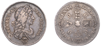 Charles II (1660-1685), Milled coinage, Shilling, 1674, second bust, plume below and in centre of rev., no stop...
