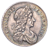 Charles II (1660-1685), Milled coinage, Shilling, 1674, second bust variety, plume in centre of rev., no stop after...
