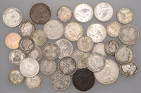 Miscellaneous coins in silver (22) and base metals (12), various dates and types [34]. Varied state	 £150-£200