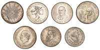 Mexico, Republic, 8 Reales, 1894ga, Guadalajara (KM 377.6); together with miscellaneous crown-sized coins in silver...