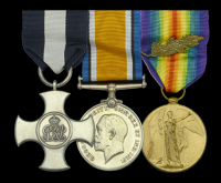 A rare Great War D.S.C. group of three awarded to Lieutenant-Commander E. O. Priestley, Royal Navy, who was...