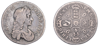 Charles II (1660-1685), Milled coinage, Shilling, 1681/0, second bust, a over a and l over i in carolvs, harp with 5...