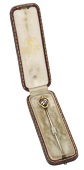 Royal interest: A Queen Alexandra Royal Presentation stickpin, the blue and white enamelled interlaced double-A...