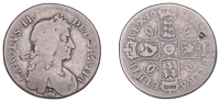 Charles II (1660-1685), Milled coinage, Shilling, 1681/0, second bust variety, elephant and castle below bust, harp...