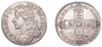 James II (1685-1688), Shilling, 1685, large Garter star on rev., harp with 5 strings, 6.08g/6h (ESC 760; S 3410)....