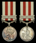 The Indian Mutiny Medal awarded to Able Seaman R. Hocking, Royal Navy, a Shannon bluejacket who died of wounds in...