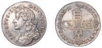 James II (1685-1688), Shilling, 1687/6, g over a in mag, harp with 7 strings, 6.08g/6h (ESC 770 var.; S 3410). Cut...