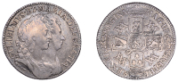 William and Mary (1688-1694), Shilling, 1693/0, stop after gratia and regina, harp with 5 strings, 5.65g/6h (ESC...