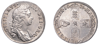 William III (1694-1702), Shilling, 1695, first bust, harp with 4 strings, 6.02g/6h (ESC 1103; S 3497). Extremely...