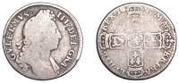 William III (1694-1702), Shilling, 1697, first bust, reads gvlelmvs, harp with 4 strings, 5.55g/6h (ESC 1123; S...