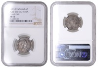 Charles II (1660-1685), Sixpence, 1676/5 (ESC 570; S 3382). Better than very fine, scarce [Graded by NGC as XF 45]	...