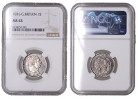 George III (1760-1820), New coinage, Shilling, 1816 (ESC 2140; S 3790). Good extremely fine and prooflike [Graded by...