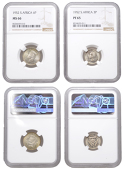 South Africa, George VI, Sixpence, 1952, Proof Threepence, 1952, both Pretoria (KM 35.2, 36.2). Both mint state...