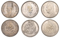 Egypt, Fuad I, 20 Qirsh (2), AH 1341 (1923), AH 1352 (1933), both London (KM 338, 352); Farouk I, 20 Qirsh, AH 1356...
