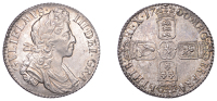 William III (1694-1702), Shilling, 1700, fifth bust, circular numerals in date, harp with 5 strings, 5.98g/6h (ESC...