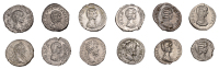 Septimius Severus (193-211), Denarii (2), 200, laureate head right, rev. Victory, draped, flying left, holding...