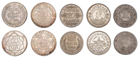 Morocco, Abd al-Hafid, 10 Dirhams, AH 1329 (1911), Paris (Lec. 196; KM 25); Yusef, 10 Dirhams or Rial, AH 1331...
