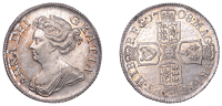 Anne (1702-1714), Shilling, 1708, third bust, harp with 6 strings, 6.03g/6h (ESC 1399; S 3610). Some minor...