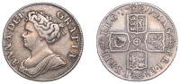 Anne (1702-1714), Shilling, 1711, fourth bust, harp with 6 strings, 6.00g/6h (ESC 1408; S 3618). Good fine, toned	...