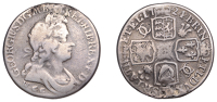 George I (1714-1727), Shilling, 1724, second bust, w·c·c· below, plume and interlinked cs in angles, harp with 7...