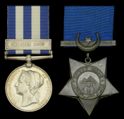 Pair: Sapper J. Ewan, Royal Engineers

Egypt and Sudan 1882-89, undated reverse, 1 clasp, Suakin 1885 (18187....