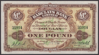 Barclays Bank Limited, £1, 10 April 1954, serial number 35914, Hall and Butterworth signatures, one corner knocked...