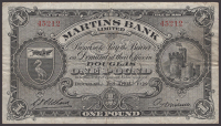 Martins Bank Limited, £1, 2 April 1929, serial number 45212, Milner and Oldham signatures, fresh and original about...