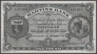 Martins Bank Limited, £1, 1 October 1938, serial number 147494, Furniss signature, minor graffiti on reverse,...