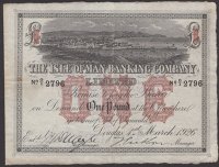 Isle of Man Banking Company Limited, £1, 1 March 1926, serial number O/1 2796, Quayle and Cubbon signatures, lovely...