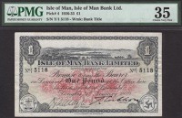 Isle of Man Bank Limited, £1, 31 January 1929, serial number Y/1 5118, Quayle and Cubbon signatures, in PMG holder...
