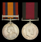 Pair: Lance-Sergeant P. H. Duranty, Natal Police

Queen’s South Africa 1899-1902, 1 clasp, Laing’s Nek (2398...
