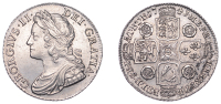 George II (1727-1760), Shilling, 1741, roses in angles, smaller Garter Star, harp with 7 strings, 6.03g/6h (ESC...