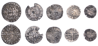 Henry V, Definitive issues, Halfpenny, class F, mm. pierced cross, trefoil to left and annulet to right of crown,...