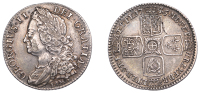 George II (1727-1760), Shilling, 1745, lima below bust, harp with 7 strings, 5.99g/6h (ESC 1724; S 3703). Very fine,...