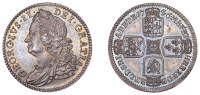 George II (1727-1760), Proof Shilling, 1746, plain angles, harp with 8 strings, edge plain, 6.15g/6h (ESC 1727; S...
