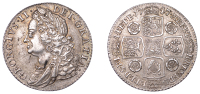 George II (1727-1760), Shilling, 1747/6, roses in angles, harp with 7 strings, 6.06g/6h (ESC –; Oddie, BNS Blog 4...