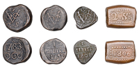 Java, CEYLON, Dutch Occupation, 2 Stuiver, 1783, Stuivers (2), both 1791 (KM 26, 30); JAVA, Batavian Republic, 2...