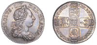 George III (1760-1820), Pre-1816 issues, Shilling, 1763, harp with 8 strings, 5.98g/6h (ESC 2124; S 3742). Trifling...