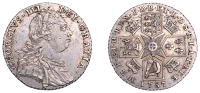 George III (1760-1820), Pre-1816 issues, Shilling, 1787/6, no hearts, no stops at date, harp with 7 strings,...