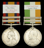 Pair: Private J. Hirst, Imperial Light Infantry, reported killed at Spion Kop 24 January 1900 but was apparently...