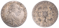 George III (1760-1820), Pre-1816 issues, Shilling, 1787/6, no hearts, no stops at date, harp with 7 strings,...