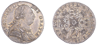 George III (1760-1820), Pre-1816 issues, Shilling, 1787, no hearts, no stops on obv., stops by date, harp with 7...