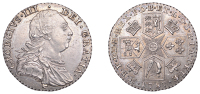 George III (1760-1820), Pre-1816 issues, Shilling, 1787, no hearts, stops by date, harp with 7 strings, 6.04g/12h...